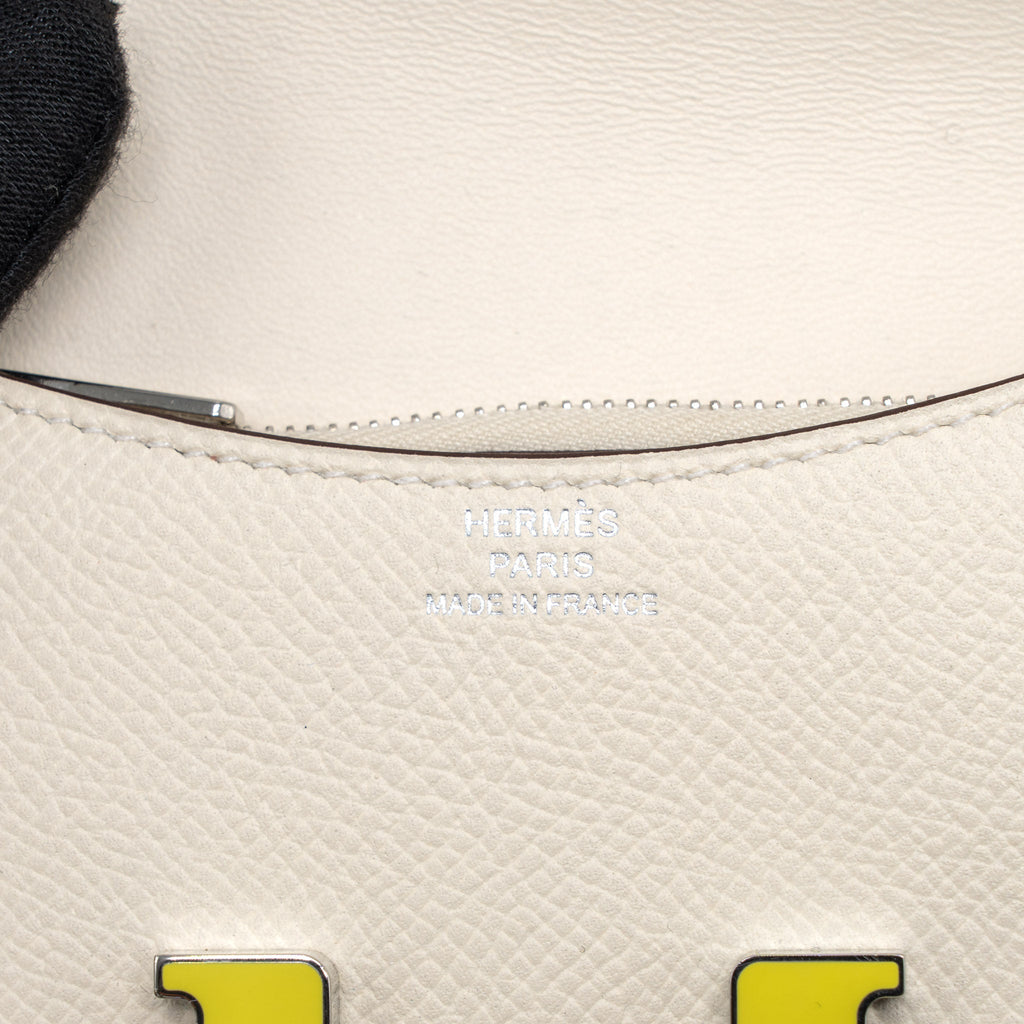 Hermes Constance Slim Epsom Nata/Lime Laque Hardware