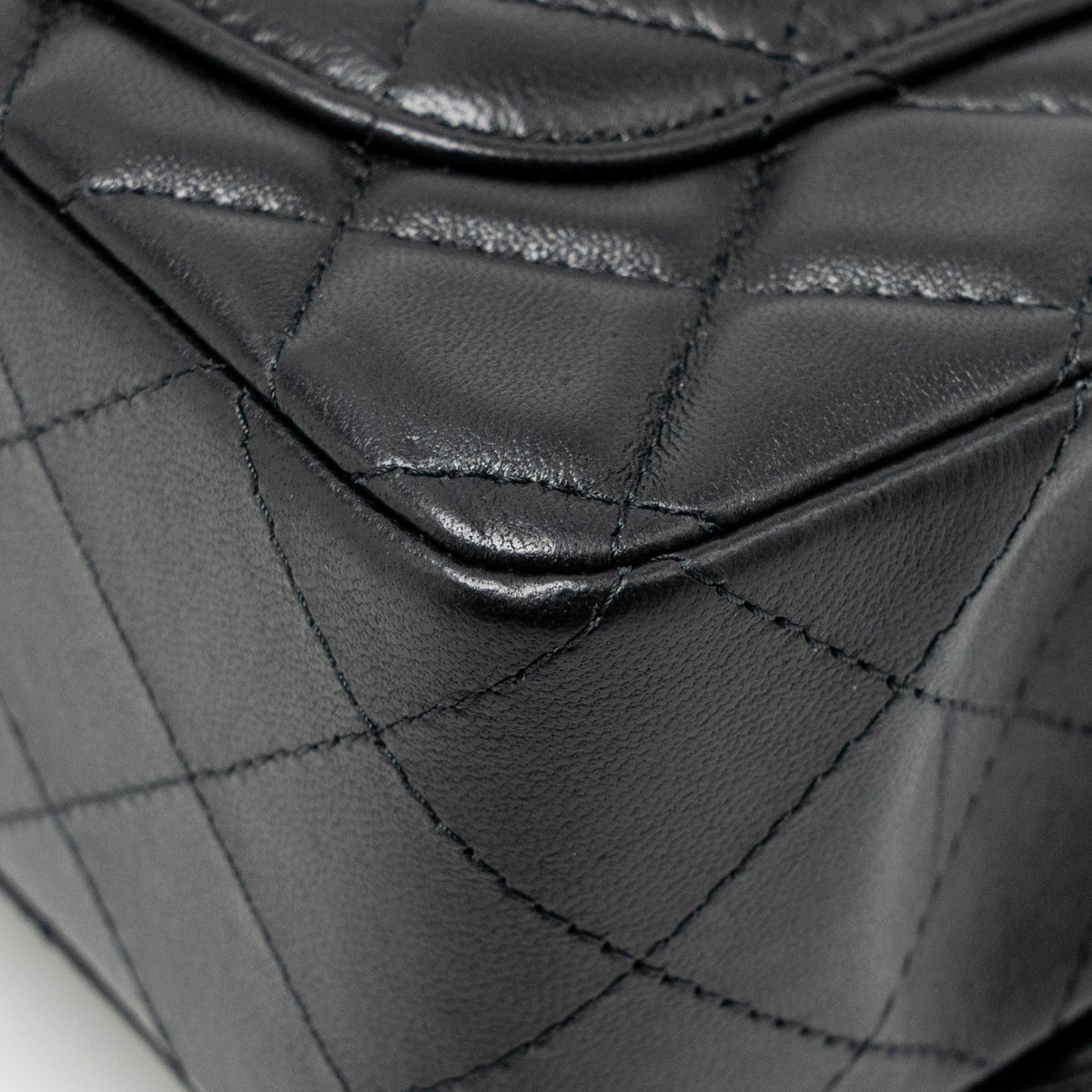 CHANEL MINI RECTANGULAR FLAP BAG LAMBSKIN BLACK RGHW (MICROCHIP)