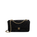 Chanel 26s Maxi flap bag suede calfskin black GHW (microchip)