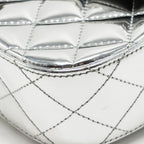 Chanel 24C Small Hollywood Boulevard Flap Bag with Star Coin Purse Patent/Calfskin Metallic Silver LGHW (Microchip)