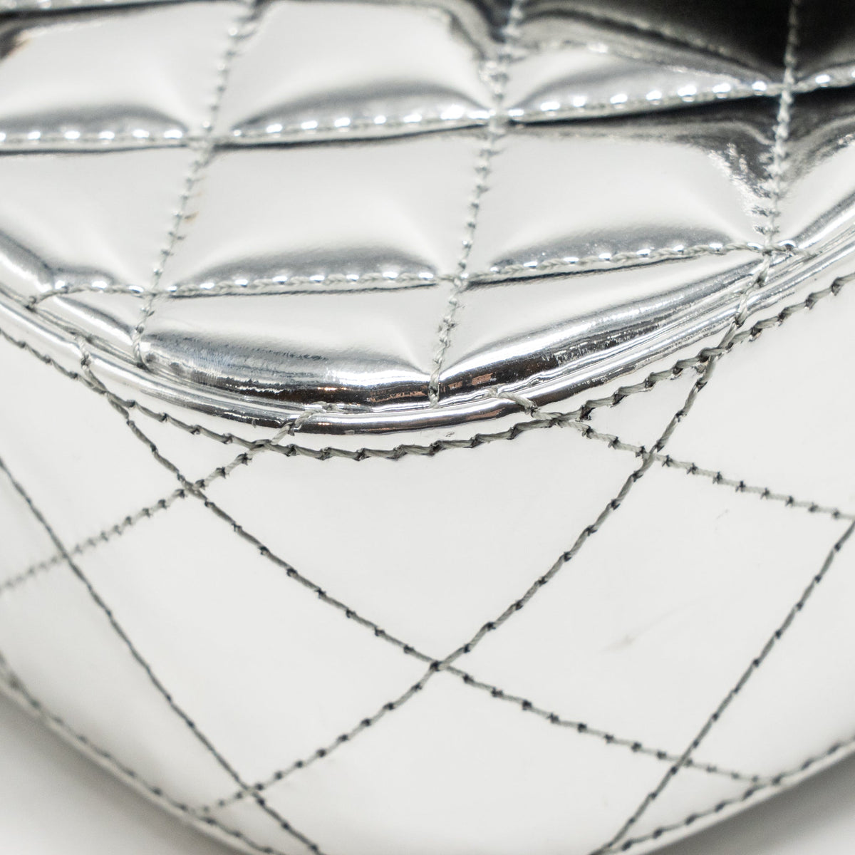 Chanel 24C Small Hollywood Boulevard Flap Bag with Star Coin Purse Patent/Calfskin Metallic Silver LGHW (Microchip)