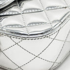 Chanel 24C Small Hollywood Boulevard Flap Bag with Star Coin Purse Patent/Calfskin Metallic Silver LGHW (Microchip)