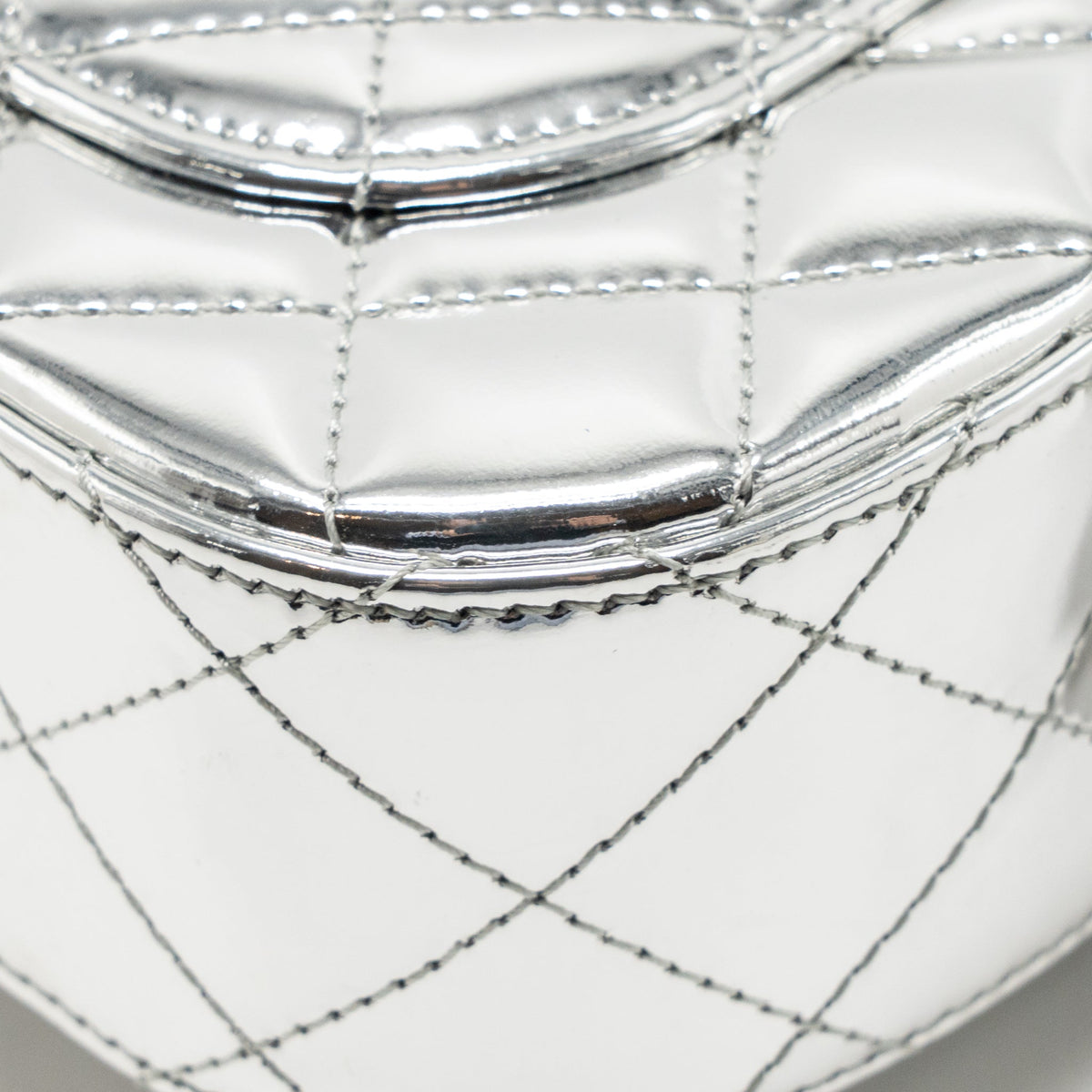 Chanel 24C Small Hollywood Boulevard Flap Bag with Star Coin Purse Patent/Calfskin Metallic Silver LGHW (Microchip)