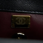 CHANEL SMALL COCO HANDLE CAVIAR BLACK LGHW (MICROCHIP)