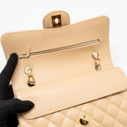 CHANEL SMALL CLASSIC DOUBLE FLAP BAG CAVIAR BEIGE GHW