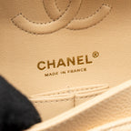 CHANEL SMALL CLASSIC DOUBLE FLAP BAG CAVIAR BEIGE GHW