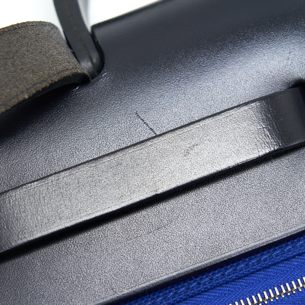 HERMES HERBAG ZIP 31 BAG BLUE ELECTRIQUE / BLACK SHW