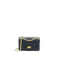 CHANEL MINI 2.55 REISSUE FLAP BAG AGED CALFSKIN BLACK BRUSHED GHW (MICROCHIP)