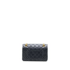 CHANEL MINI 2.55 REISSUE FLAP BAG AGED CALFSKIN BLACK BRUSHED GHW (MICROCHIP)