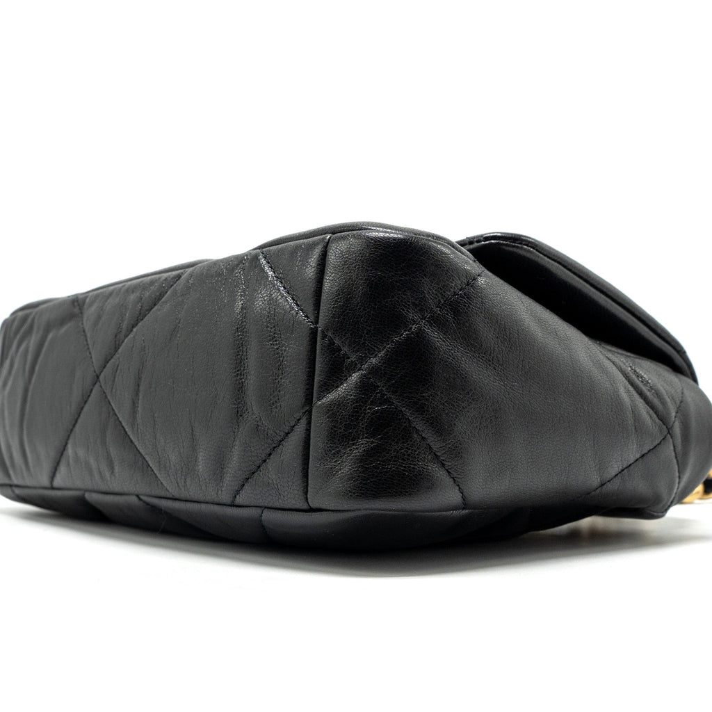 CHANEL SMALL 19 BAG GOATSKIN BLACK MULTICOLOUR HARDWARE