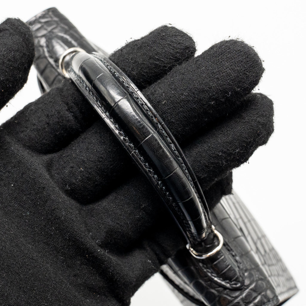 Hermes Mini Kelly II alligator misssissippiensis Matt black SHW