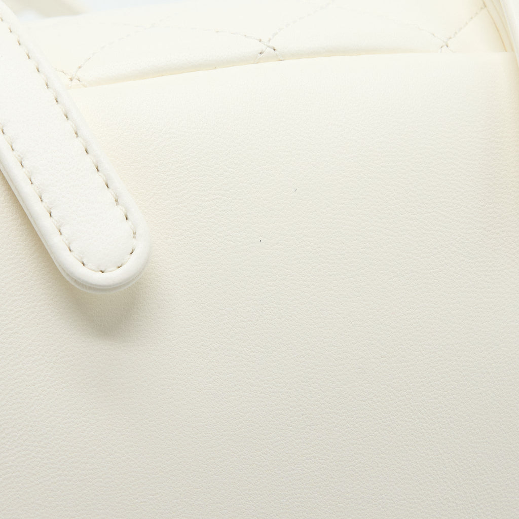 CHANEL DUMA MINI BACKPACK LAMBSKIN WHITE LGHW (MICROCHIP)