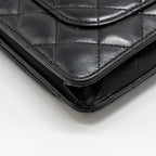 CHANEL CLASSIC WALLET ON CHAIN LAMBSKIN BLACK SHW