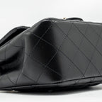 CHANEL MINI SQUARE FLAP BAG LAMBSKIN BLACK LGHW (MICROCHIP)