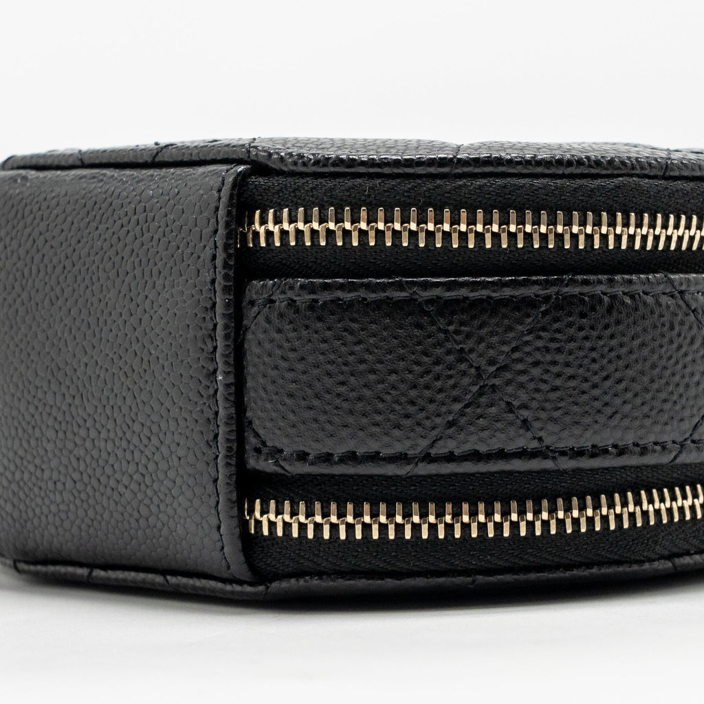 Chanel Top Handle Round Vanity Case Caviar Black LGHW