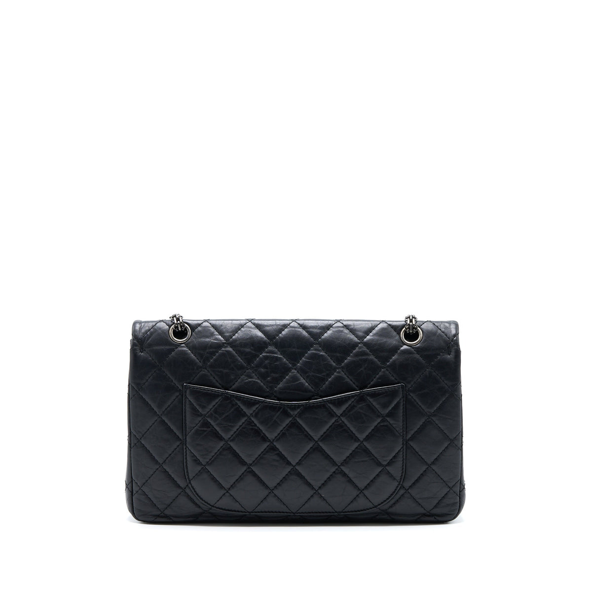 CHANEL 2.55 REISSUE 227 AGED CALFSKIN BLACK RUTHENIUM SHW