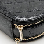 Chanel Top Handle Round Vanity Case Caviar Black LGHW
