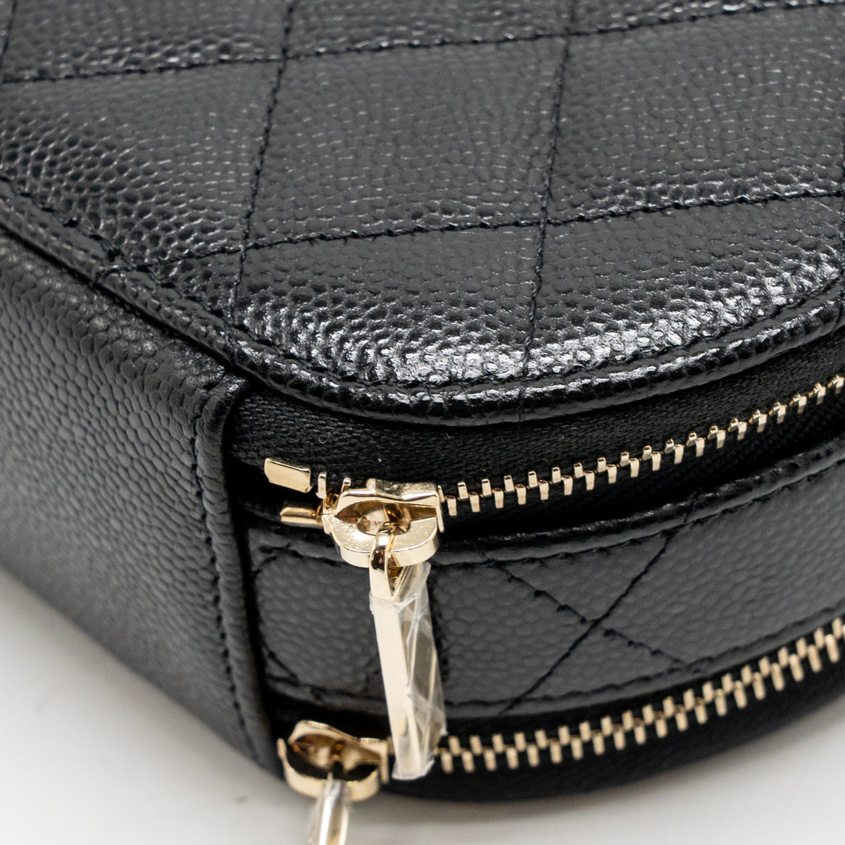 Chanel Top Handle Round Vanity Case Caviar Black LGHW