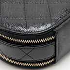 Chanel Top Handle Round Vanity Case Caviar Black LGHW