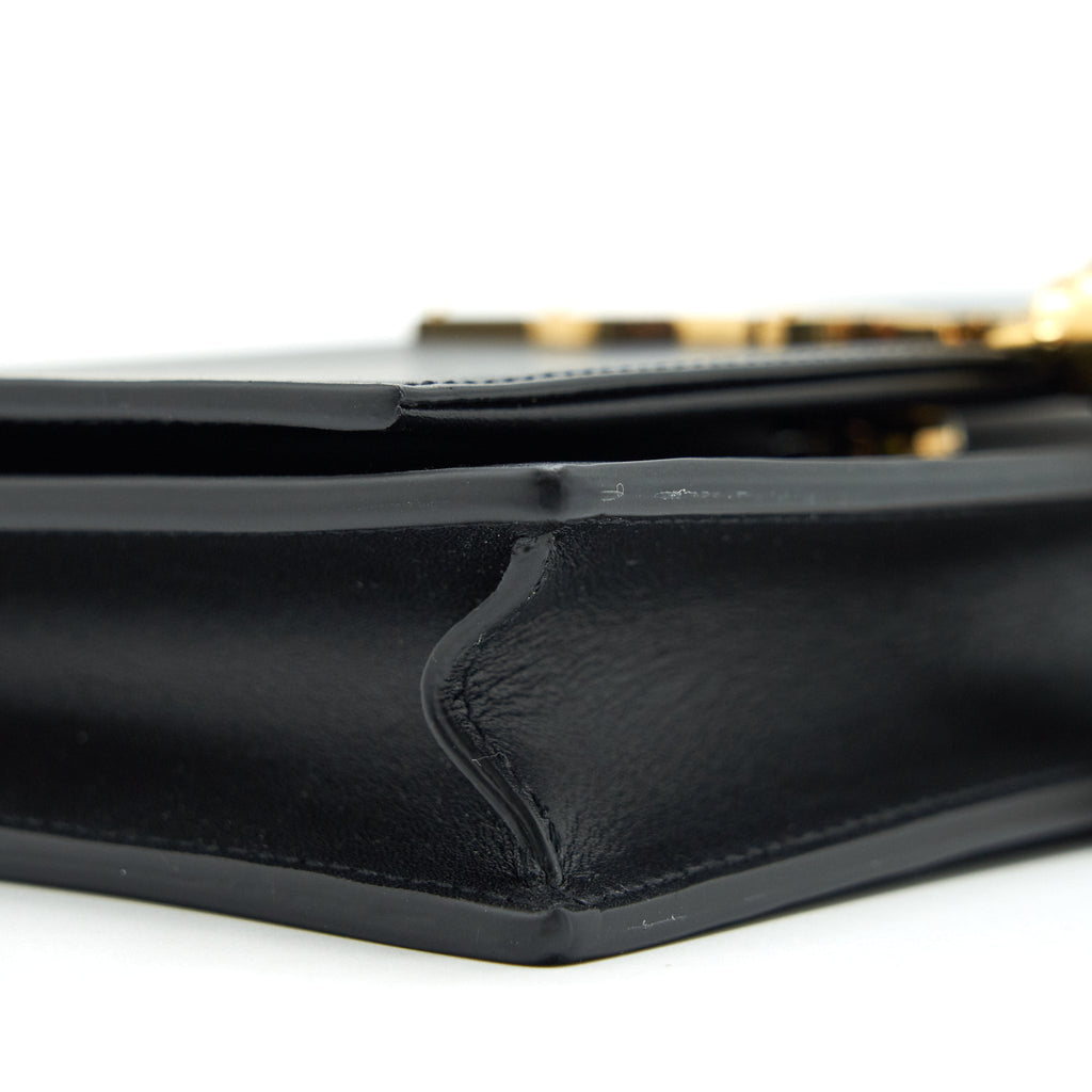 Saint Lauren Kate wallet on chain with Tassel black GHW