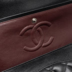 CHANEL MEDIUM CLASSIC DOUBLE FLAP BAG CAVIAR BLACK SHW