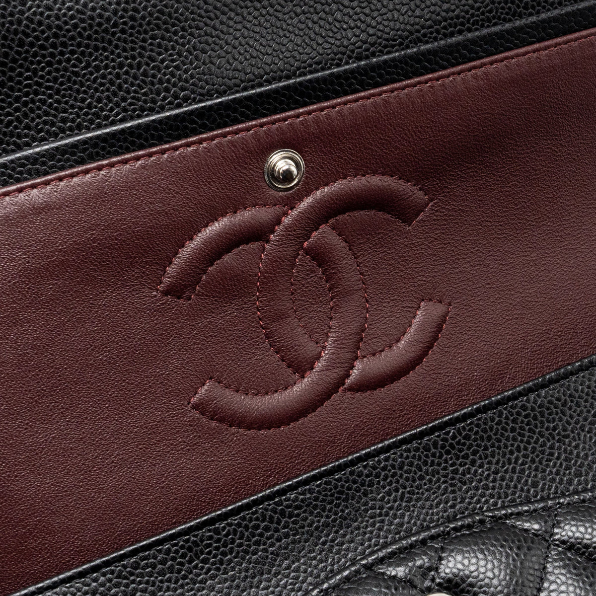 CHANEL MEDIUM CLASSIC DOUBLE FLAP BAG CAVIAR BLACK SHW
