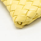 Bottega Veneta The Crisscross Clutch Intrecciato Leather Light Yellow