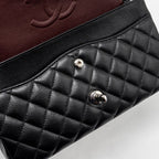 CHANEL MEDIUM CLASSIC DOUBLE FLAP BAG CAVIAR BLACK SHW