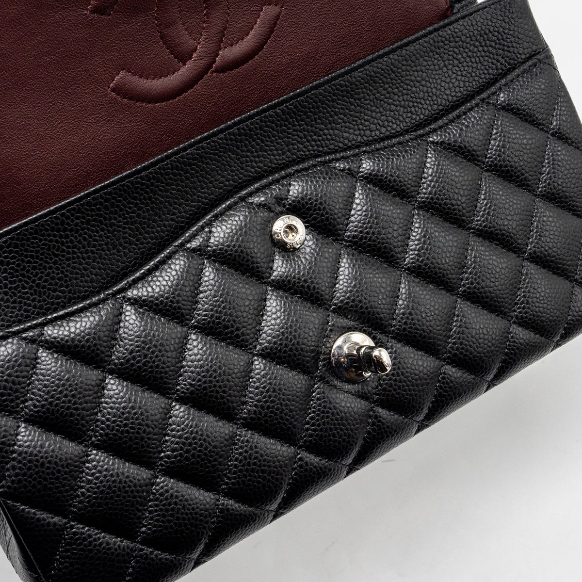 CHANEL MEDIUM CLASSIC DOUBLE FLAP BAG CAVIAR BLACK SHW