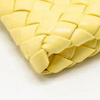 Bottega Veneta The Crisscross Clutch Intrecciato Leather Light Yellow