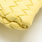 Bottega Veneta The Crisscross Clutch Intrecciato Leather Light Yellow