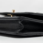 CHANEL PEARL DETAILED TOP HANDEL WALLET ON CHAIN LAMBSKIN BLACK LGHW (MICROCHIP)