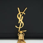 Saint Lauren Kate wallet on chain with Tassel black GHW
