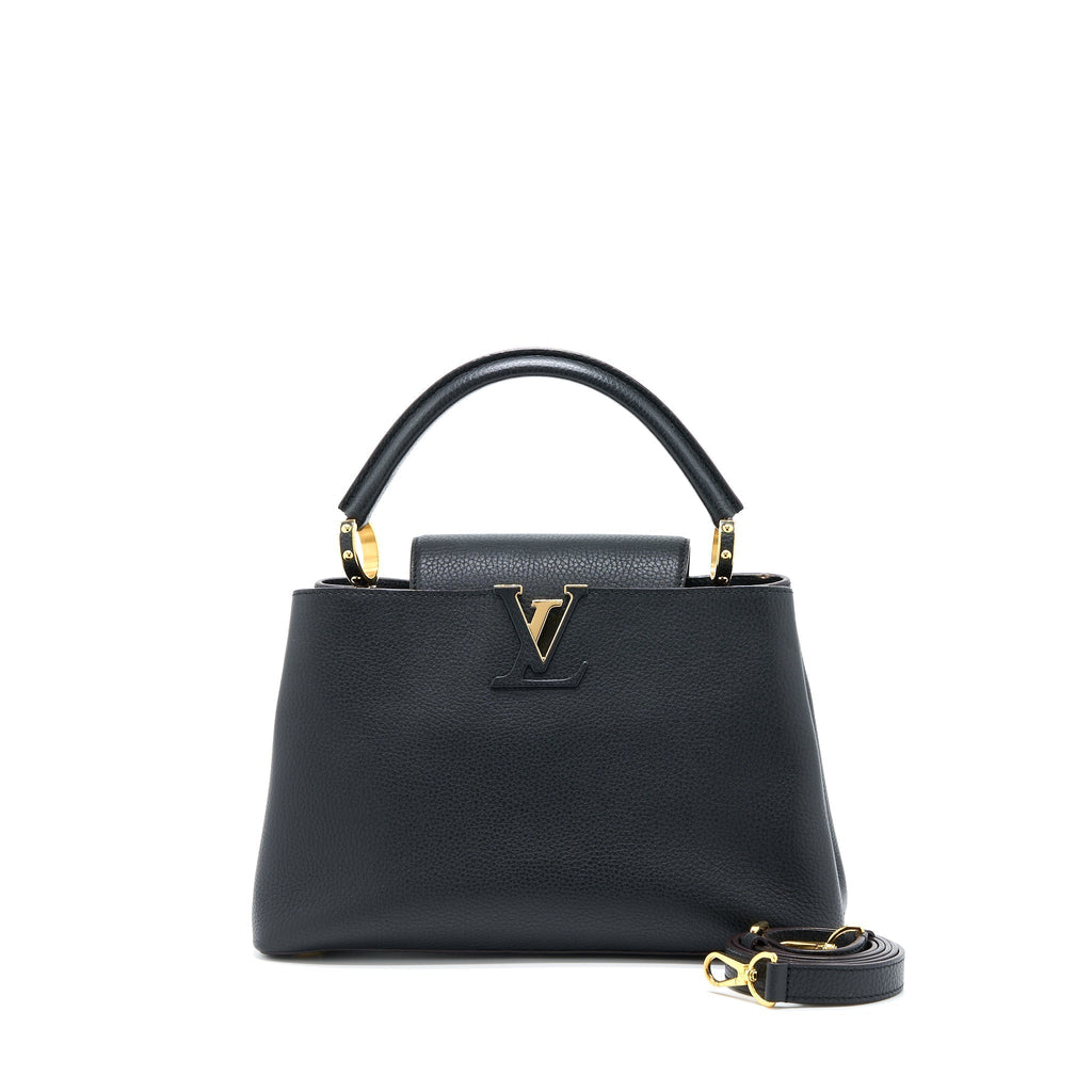 LOUIS VUITTON CAPUCINES MM TAURILLON BLACK GHW