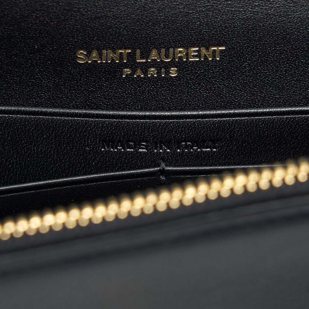 Saint Lauren Kate wallet on chain with Tassel black GHW