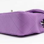CHANEL MINI RECTANGULAR FLAP BAG LAMBSKIN PURPLE SHW