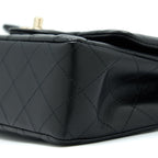 CHANEL MINI RECTANGULAR FLAP BAG LAMBSKIN BLACK LGHW (MICROCHIP)