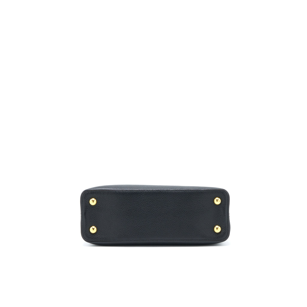 LOUIS VUITTON CAPUCINES MM TAURILLON BLACK GHW