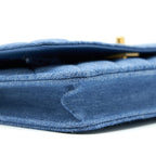 CHANEL 22C PEARL CRUSH  WALLET ON CHAIN DENIM GHW