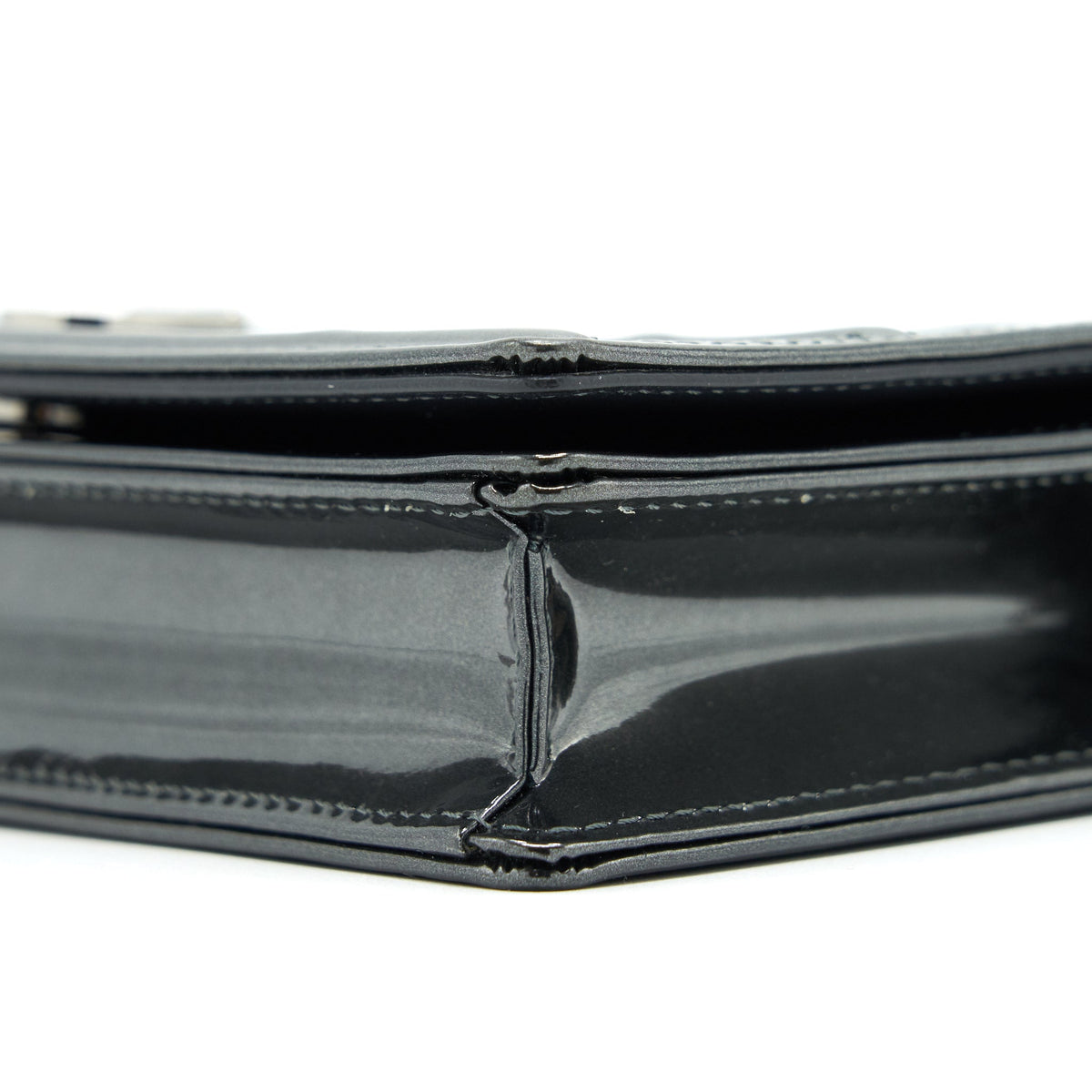 DIOR DIORAMA WALLET ON CHAIN METALLIC BLACK SHW