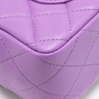 CHANEL MINI RECTANGULAR FLAP BAG LAMBSKIN PURPLE SHW
