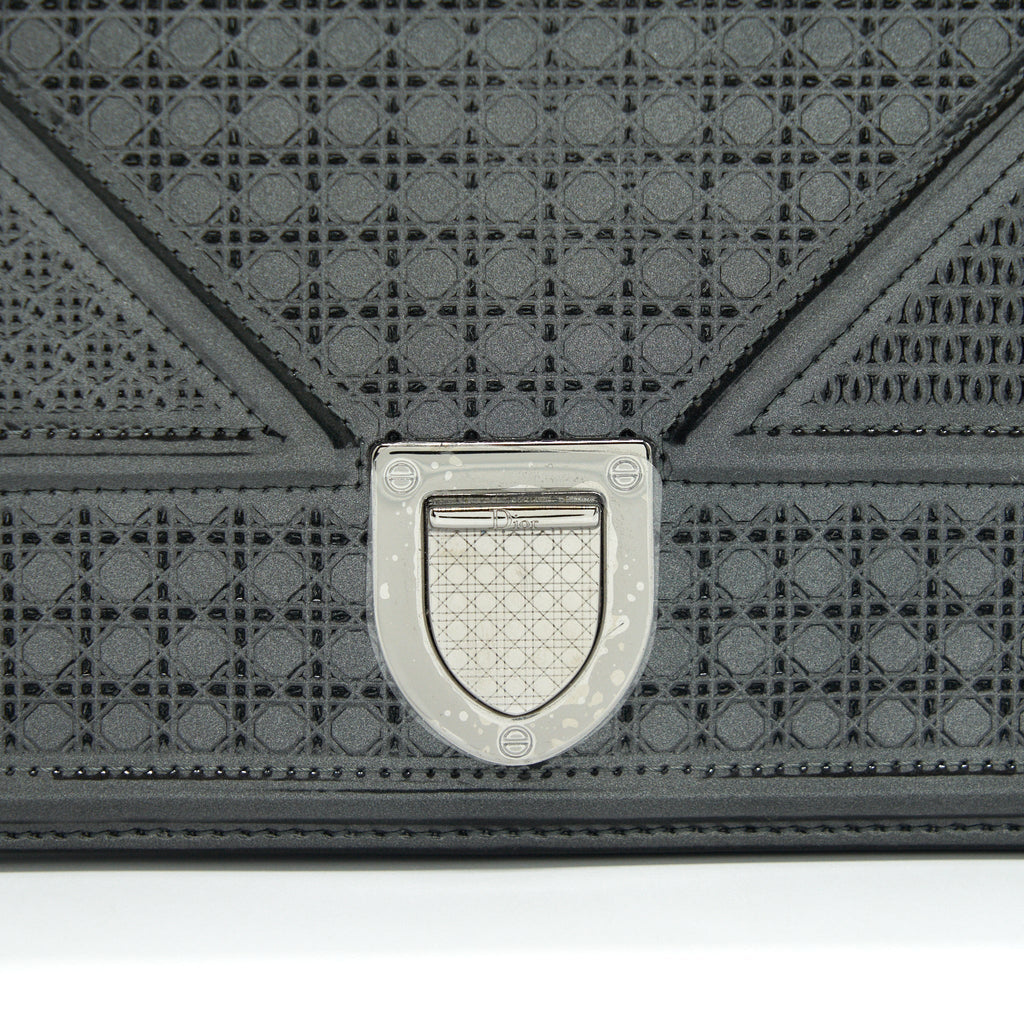 DIOR DIORAMA WALLET ON CHAIN METALLIC BLACK SHW