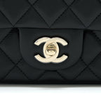 CHANEL MINI RECTANGULAR FLAP BAG LAMBSKIN BLACK LGHW (MICROCHIP)