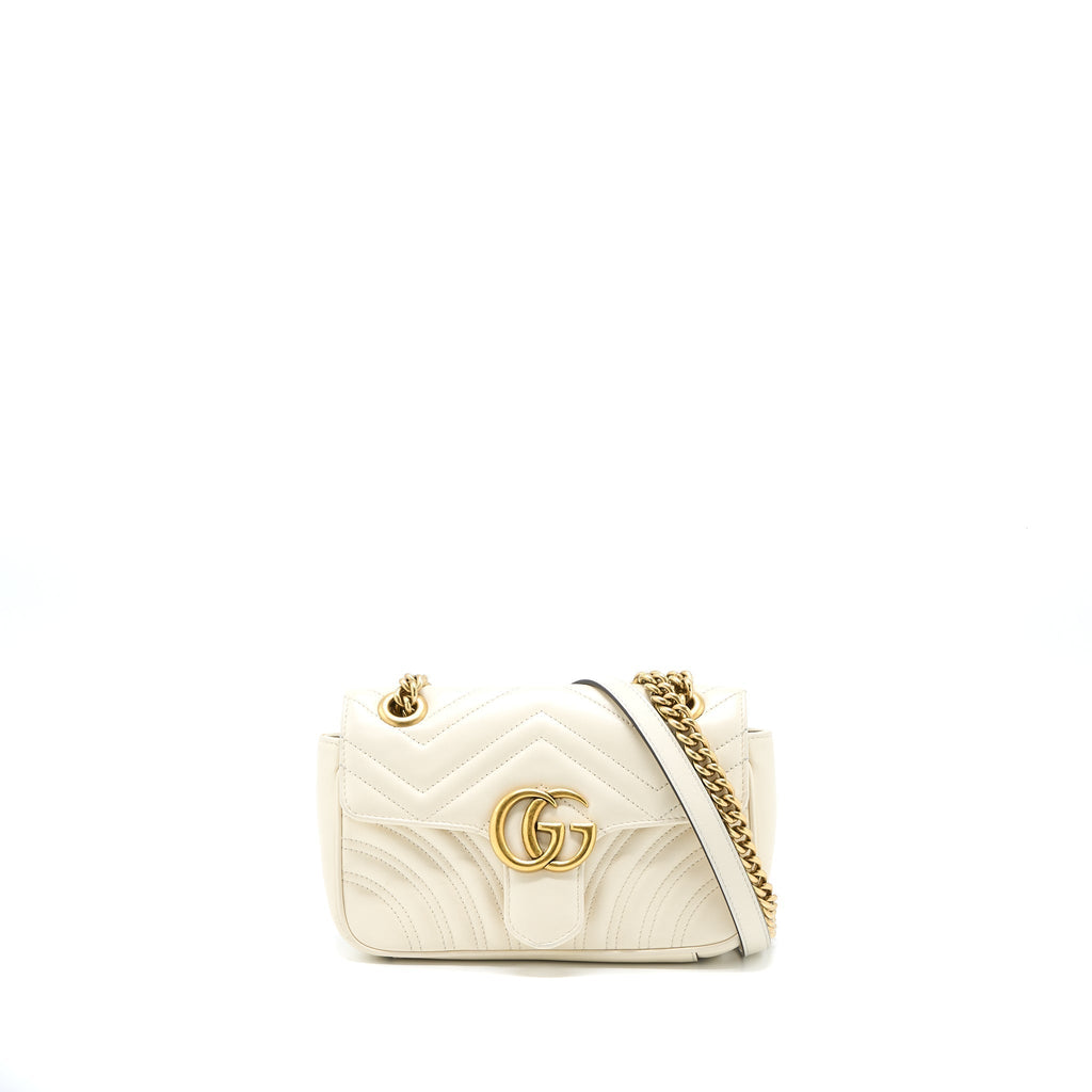GUCCI MINI MARMONT CALFSKIN WHITE GHW