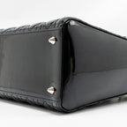 DIOR MEDIUM LADY DIOR PATENT LEATHER BLACK SHW