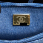 CHANEL 22C PEARL CRUSH  WALLET ON CHAIN DENIM GHW