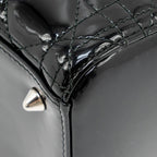 DIOR MEDIUM LADY DIOR PATENT LEATHER BLACK SHW