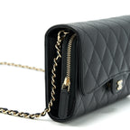 CHANEL 3 IN 1 WALLET ON CHAIN BLACK CAVIAR LGHW