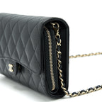 CHANEL 22C 3 IN 1 WALLET ON CHAIN CAVIAR BLACK LGHW
