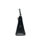HERMES VINTAGE KELLY 32 BOX LEATHER BLACK GHW (STRAP MISSING)